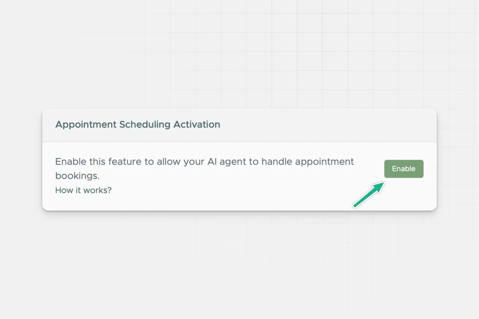 Enable AI appointment scheduling