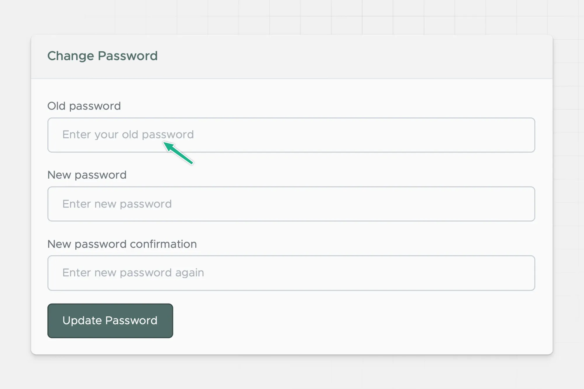 update password form