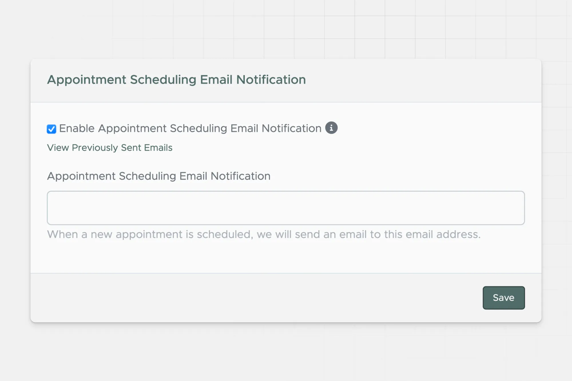 Appointment Scheduling Email Notification