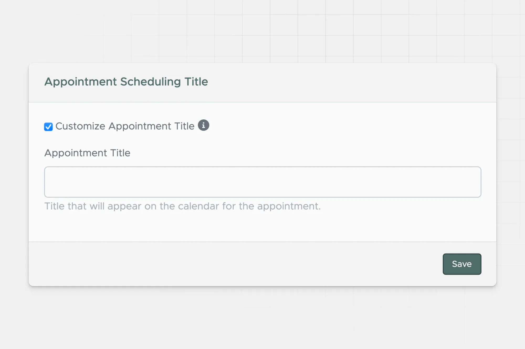 Appointment scheduling Title